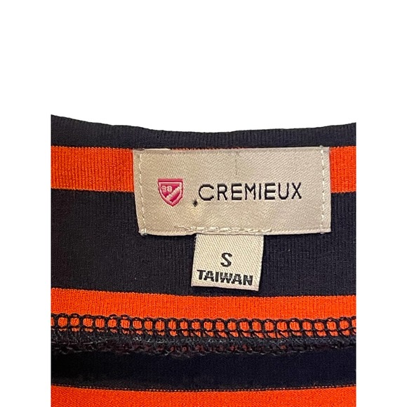 Cremieux Women's Sheath Dress Sleeveless Stretch Striped Orange Navy‎ Blue Small - Picture 5 of 8